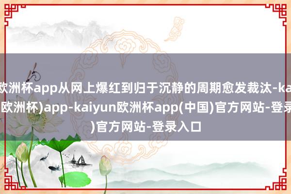 欧洲杯app从网上爆红到归于沉静的周期愈发裁汰-kaiyun(欧洲杯)app-kaiyun欧洲杯app(中国)官方网站-登录入口