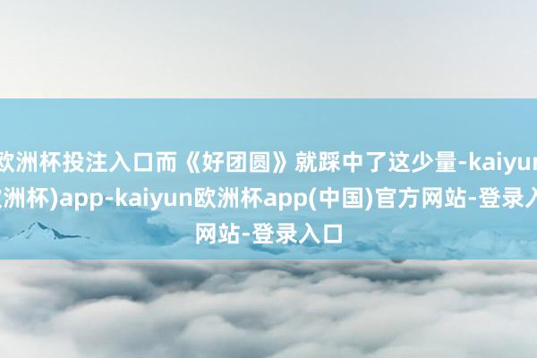 欧洲杯投注入口而《好团圆》就踩中了这少量-kaiyun(欧洲杯)app-kaiyun欧洲杯app(中国)官方网站-登录入口