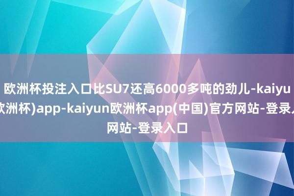 欧洲杯投注入口比SU7还高6000多吨的劲儿-kaiyun(欧洲杯)app-kaiyun欧洲杯app(中国)官方网站-登录入口