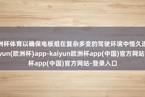 欧洲杯体育以确保电板组在复杂多变的驾驶环境中恒久透露驱动-kaiyun(欧洲杯)app-kaiyun欧洲杯app(中国)官方网站-登录入口